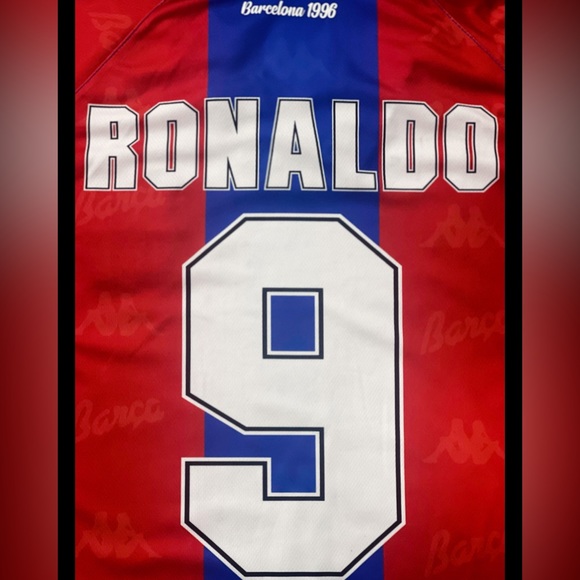 Ronaldo #9 FC Barcelona 95-97 Kappa Home Soccer Jersey - Picture 7 of 7
